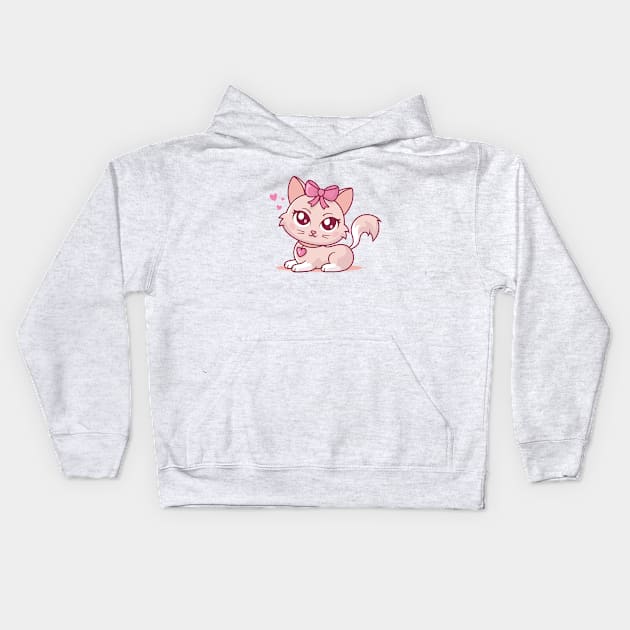 Coquette Cat Kids Hoodie by zoljo